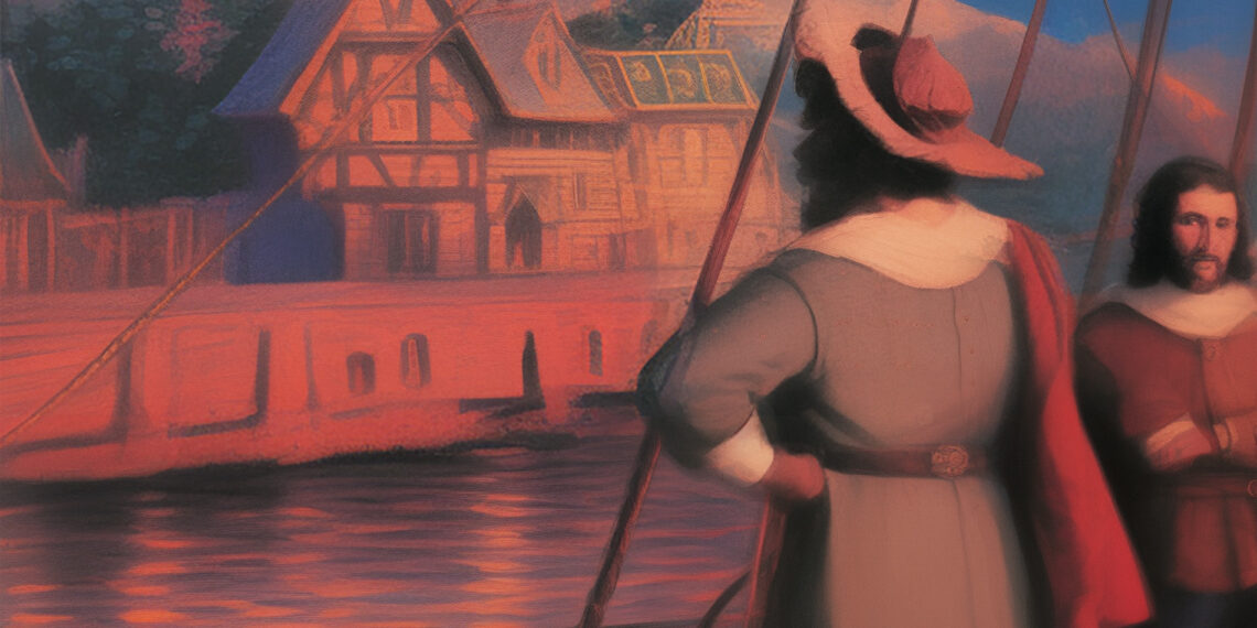 Cover von Anno 1602 auf dem Siedler auf einen Hafen blicken