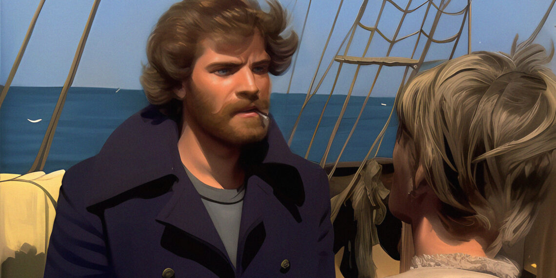 Wolf Larsen aus der Seewolf 1971 mit einer Zigarre im Mund