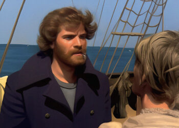 Wolf Larsen aus der Seewolf 1971 mit einer Zigarre im Mund