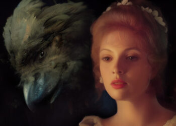 Die Jungfrau und im Hintergrund das Ungeheuer